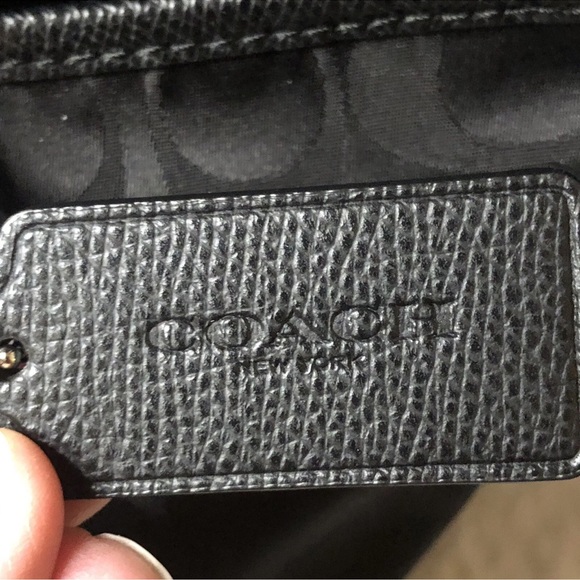 Coach 33475 Ward Signature Black Nylon Tote Bag With Leather Handles - Picture 6 of 16